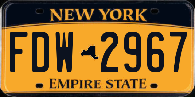NY license plate FDW2967