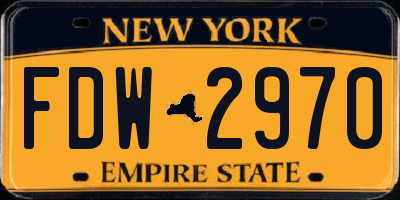 NY license plate FDW2970