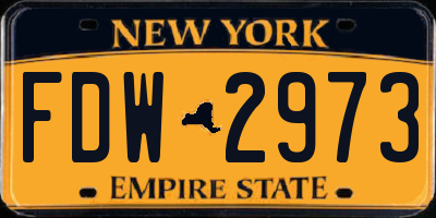 NY license plate FDW2973