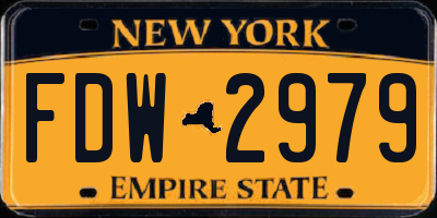 NY license plate FDW2979