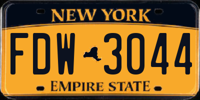 NY license plate FDW3044
