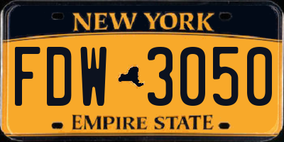 NY license plate FDW3050