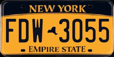 NY license plate FDW3055