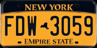 NY license plate FDW3059