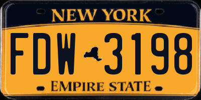 NY license plate FDW3198