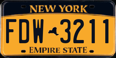 NY license plate FDW3211