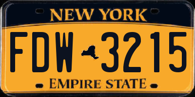 NY license plate FDW3215