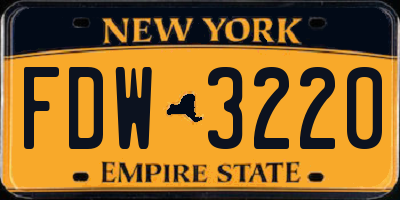 NY license plate FDW3220