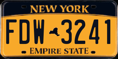 NY license plate FDW3241