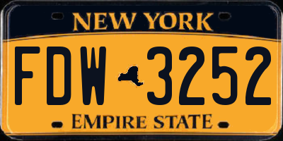 NY license plate FDW3252
