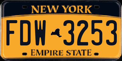 NY license plate FDW3253
