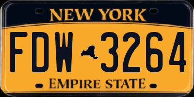 NY license plate FDW3264