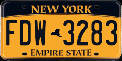 NY license plate FDW3283
