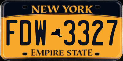 NY license plate FDW3327