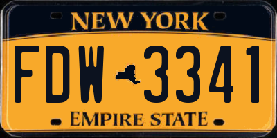 NY license plate FDW3341