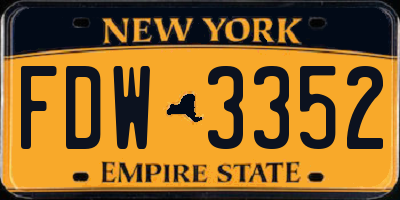 NY license plate FDW3352
