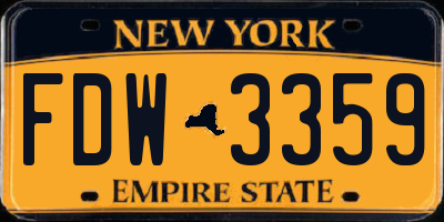 NY license plate FDW3359