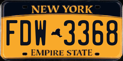 NY license plate FDW3368