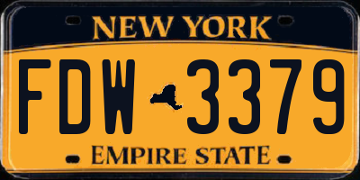 NY license plate FDW3379
