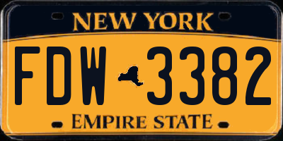 NY license plate FDW3382
