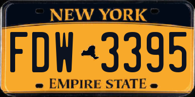 NY license plate FDW3395