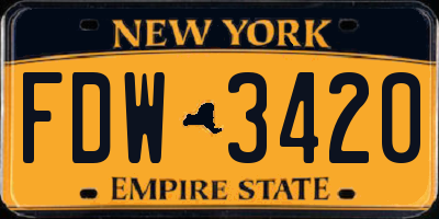 NY license plate FDW3420