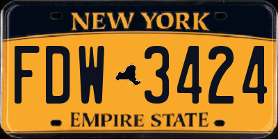 NY license plate FDW3424