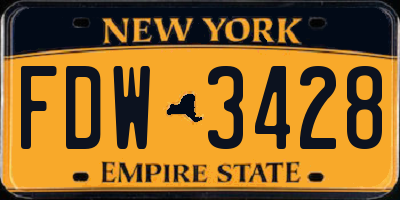 NY license plate FDW3428