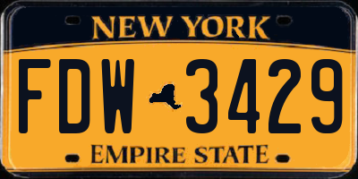 NY license plate FDW3429
