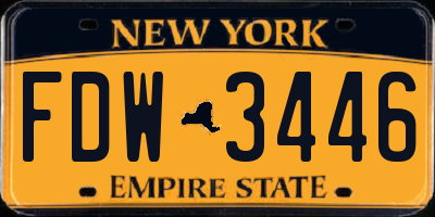 NY license plate FDW3446