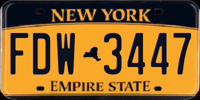 NY license plate FDW3447