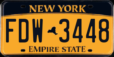 NY license plate FDW3448