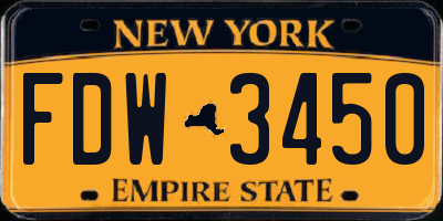 NY license plate FDW3450