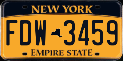 NY license plate FDW3459