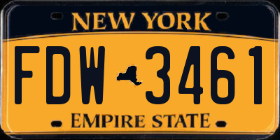 NY license plate FDW3461