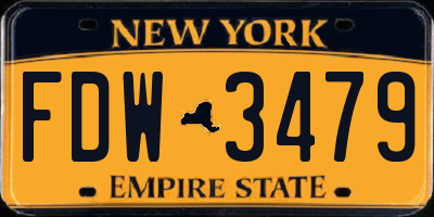 NY license plate FDW3479