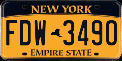 NY license plate FDW3490