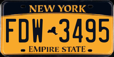 NY license plate FDW3495
