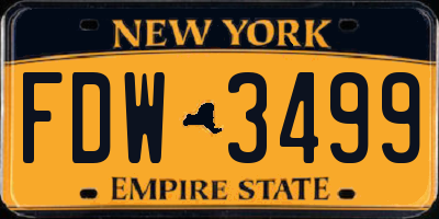 NY license plate FDW3499