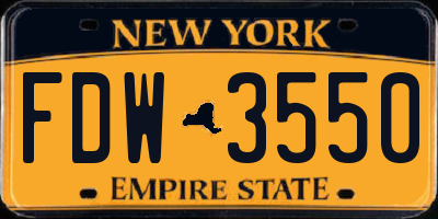 NY license plate FDW3550
