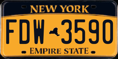 NY license plate FDW3590
