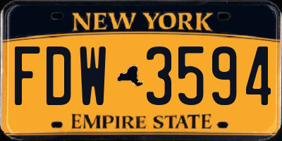 NY license plate FDW3594