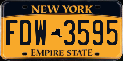 NY license plate FDW3595