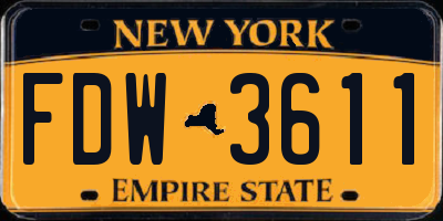 NY license plate FDW3611