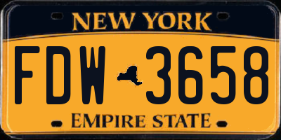 NY license plate FDW3658