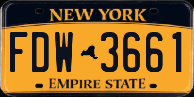 NY license plate FDW3661