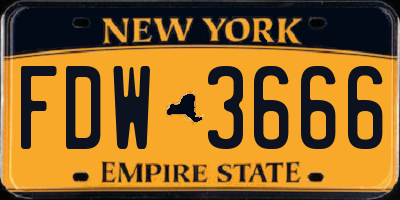 NY license plate FDW3666