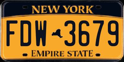 NY license plate FDW3679