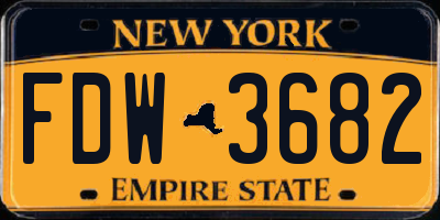 NY license plate FDW3682