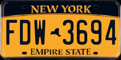 NY license plate FDW3694
